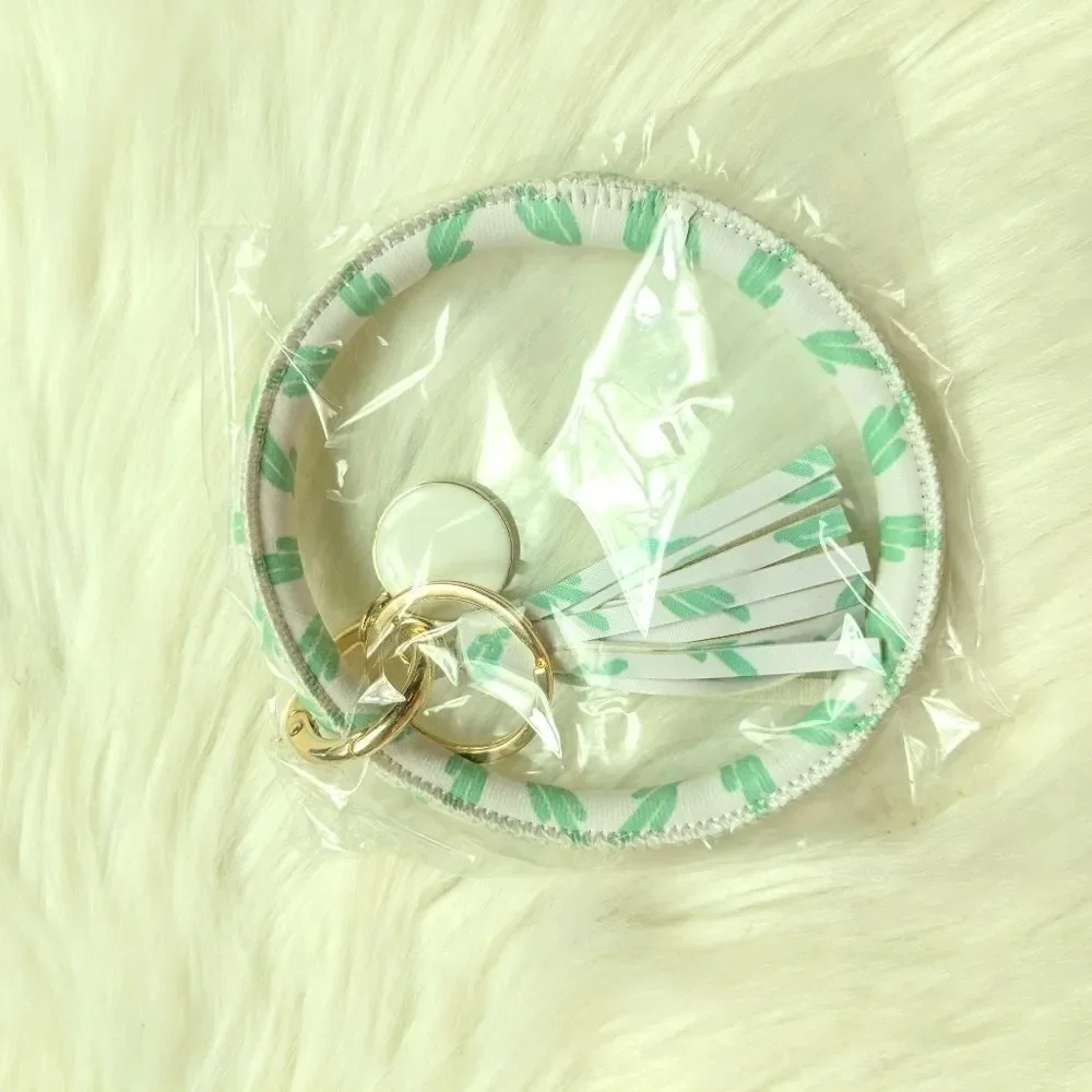 Wristlet bangle keychain bracelet tassel keyring